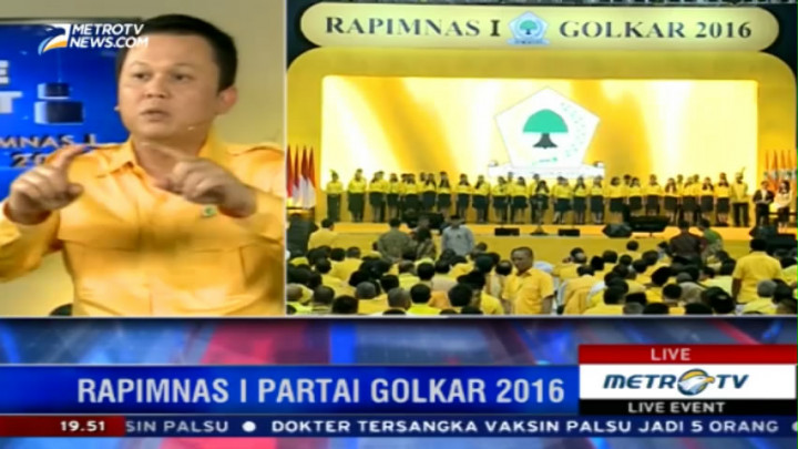 Golkar Laporkan Pembuat Spanduk Jokowi-Setnov di Acara Rapimnas