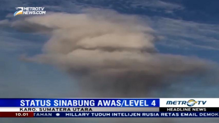 Sinabung Tiga Kali Erupsi, Tinggi Kolom Abu Capai 2 Km