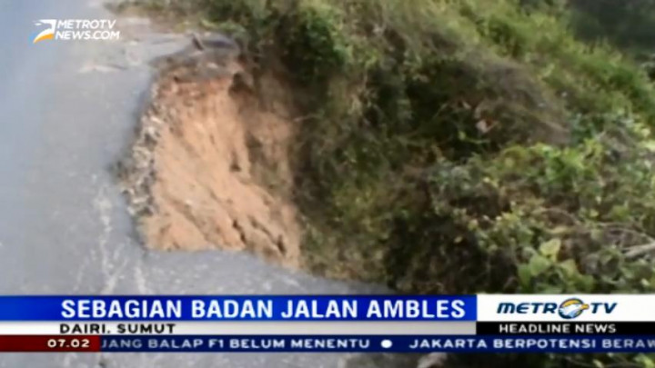 Sebagian Badan Jalan di Dairi Ambles