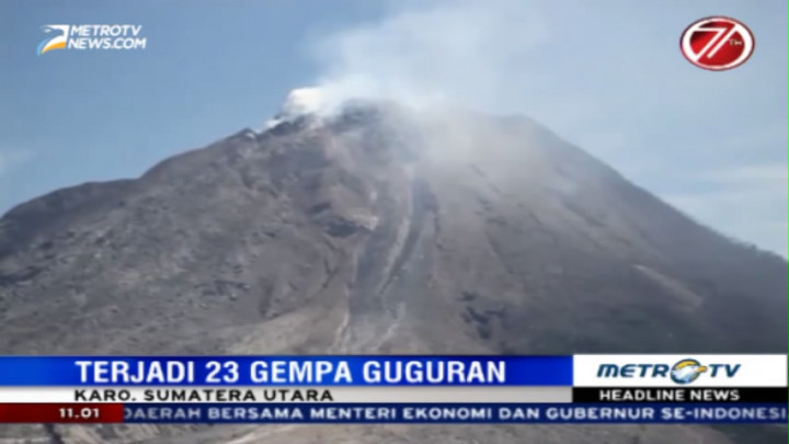 Gunung Sinabung Alami 23 Gempa Guguran
