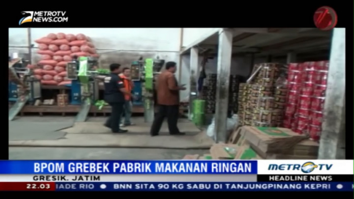 BPOM Gerebek Pabrik Makanan Ringan di Gresik