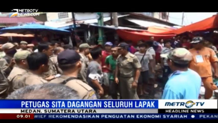 Penertiban PKL di Medan Berlangsung Ricuh