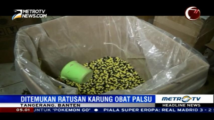 BPOM Gerebek Pabrik Obat Palsu di Tangerang