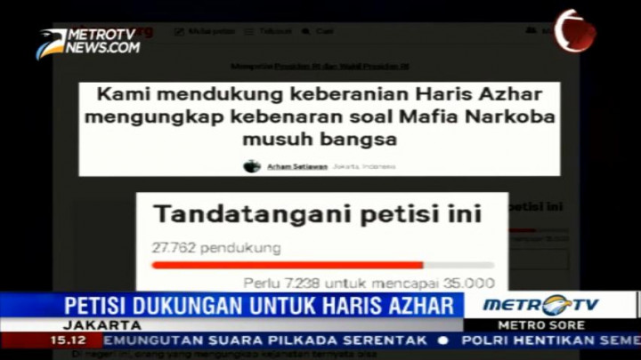 Petisi Dukungan untuk Haris Azhar Ditandatangani 27 Ribu Orang