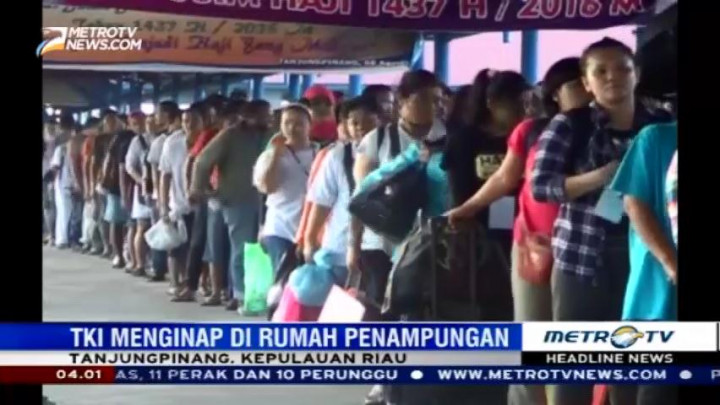 Ratusan TKI yang Dideportasi Malaysia Tiba di Tanjungpinang