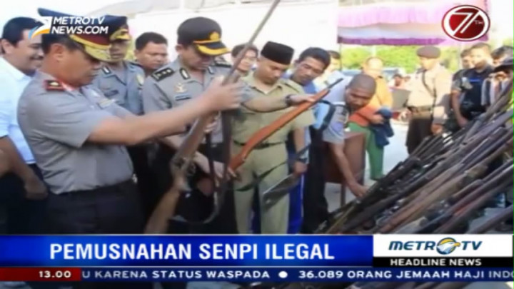 Polda Riau Musnahkan 73 Senpi Rakitan Milik Warga
