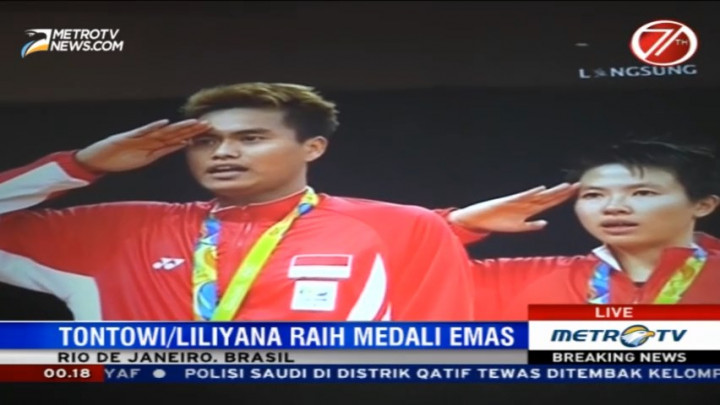 Owi/Butet Raih Emas, Indonesia Raya Berkumandang di Olimpiade Rio