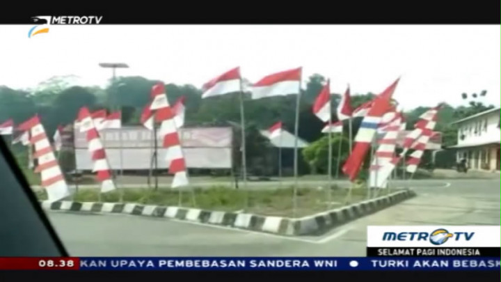 17.845 Bendera Merah Putih Dikibarkan di Perbatasan RI-Malaysia