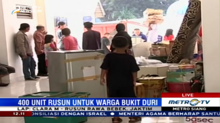 Warga Bukit Duri Mulai Tempati Rusun Rawa Bebek