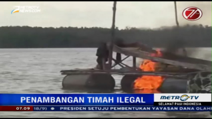 Aksi Penambang Liar Kabur dari Petugas