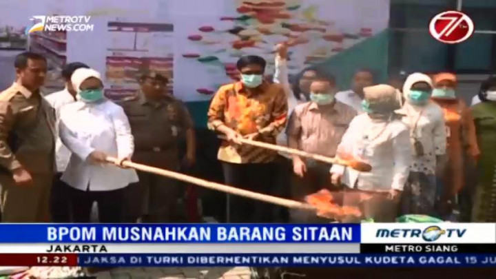 BPOM Musnahkan Barang Ilegal Senilai Rp18 Miliar