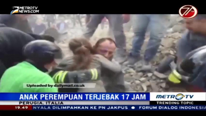 Bocah 10 Tahun Selamat Setelah 17 Jam Terjebak Puing Gempa Italia