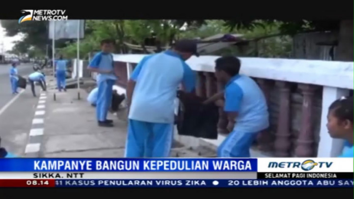 Ratusan Pelajar di Maumere Kampanyekan Anti Sampah