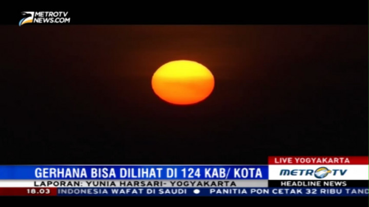 Mendung, Gerhana Matahari Sebagian di Sleman Terlihat Tipis