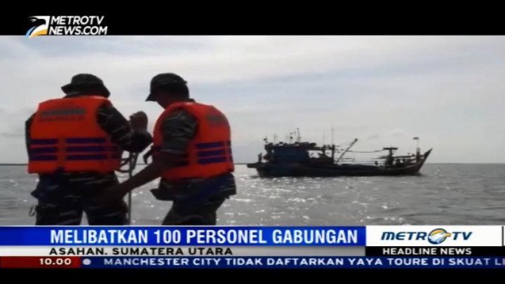 Petugas Tangkap Dua Kapal Tanpa Dokumen di Perairan Asahan