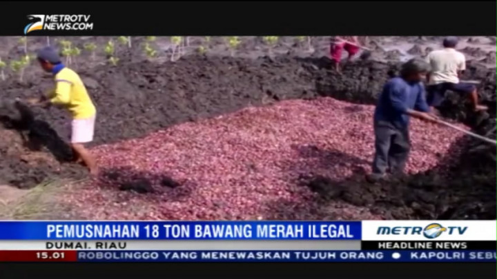 18 Ton Bawang Merah Ilegal Asal India dan Myanmar Dimusnahkan