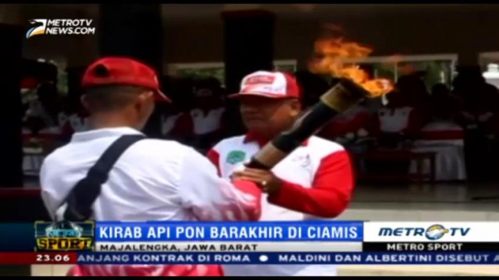 Kirab Api PON XIX Tiba di Majalengka