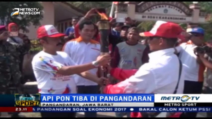 Kirab Api PON Tiba di Pangandaran