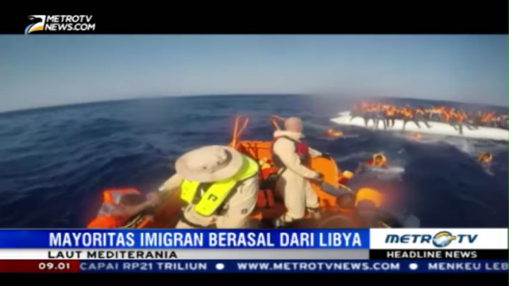 Ribuan Imigran Dievakuasi dari Laut Mediterania