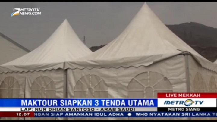 Persiapan Tenda Jemaah Haji Indonesia di Arafah