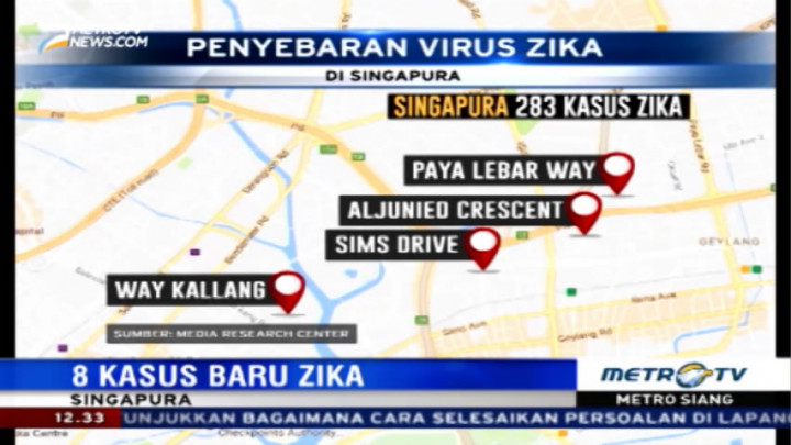 Penyebaran Virus Zika di Singapura Bertambah Jadi 283 Kasus