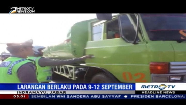 Sejumlah Truk Bersumbu Ganda Terjaring Razia di Jalur Pantura