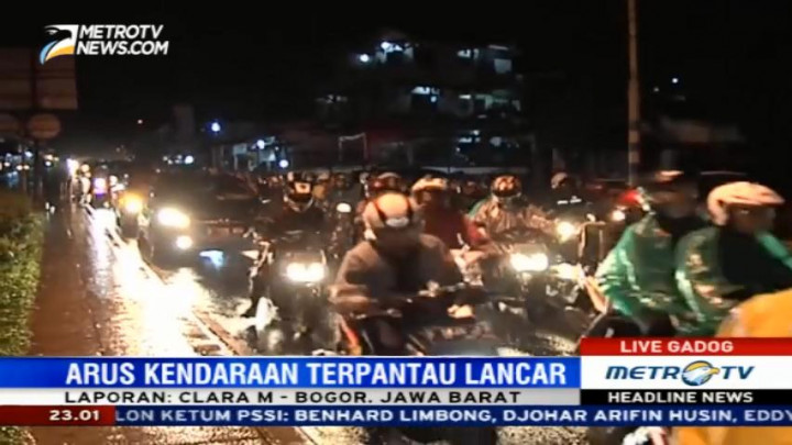 Arus Lalin di Simpang Gadog Terpantau Lancar