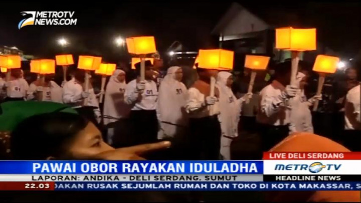 Pawai Obor Meriahkan Malam Takbiran di Deli Serdang
