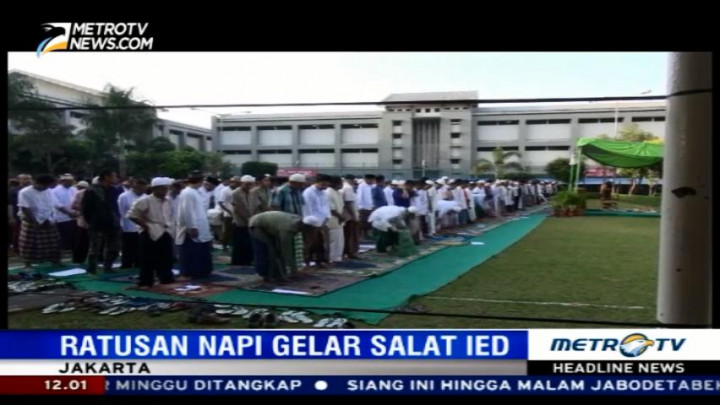Ratusan Napi Salat Id di Rutan Cipinang
