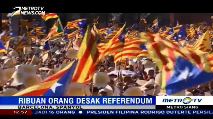 Ribuan Orang Dukung Catalonia Merdeka dari Spanyol