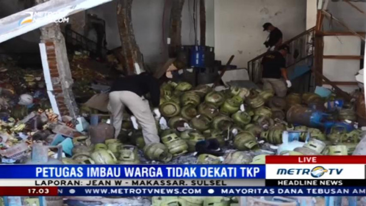 Puslabfor Lanjutkan Olah TKP Ledakan Tabung Gas di Makassar
