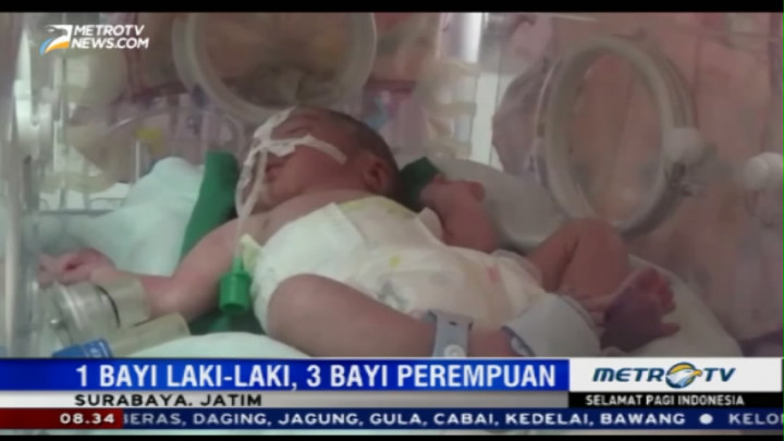 Bayi Kembar Empat Lahir di Surabaya