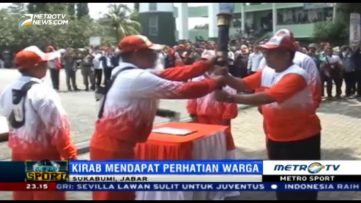 Kirab Api PON Tiba di Pelabuhan Ratu