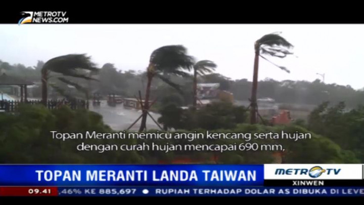 Topan Meranti Lumpuhkan Aktivitas di Taiwan