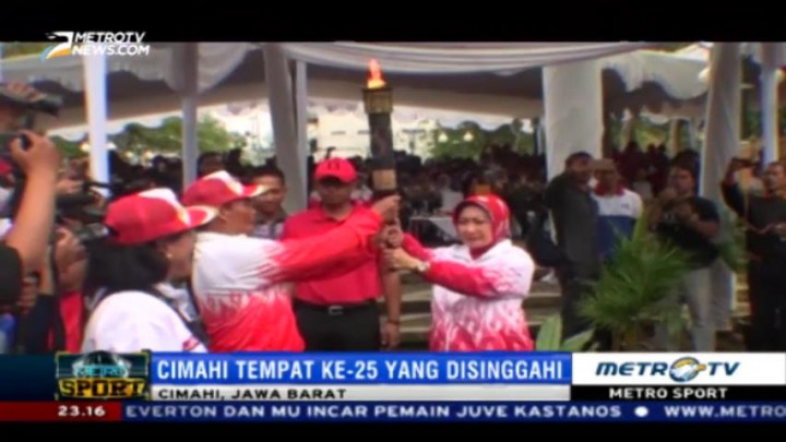 Kirab Api PON Tiba di Cimahi