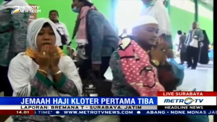Jemaah Haji Kloter Pertama Tiba di Surabaya
