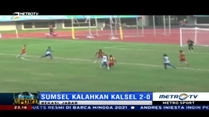 Tim Sepak Bola Sumsel Bungkam Kalsel 2-0