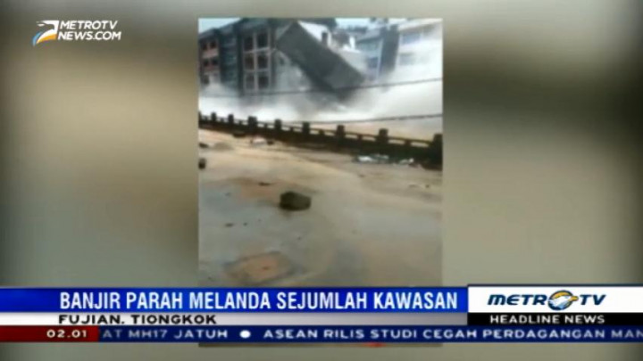 Topan Megi Landa Tiongkok, Empat Gedung Runtuh