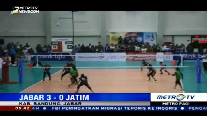 Tim Voli Putri Jabar Menang Telak 3-0 atas Jatim