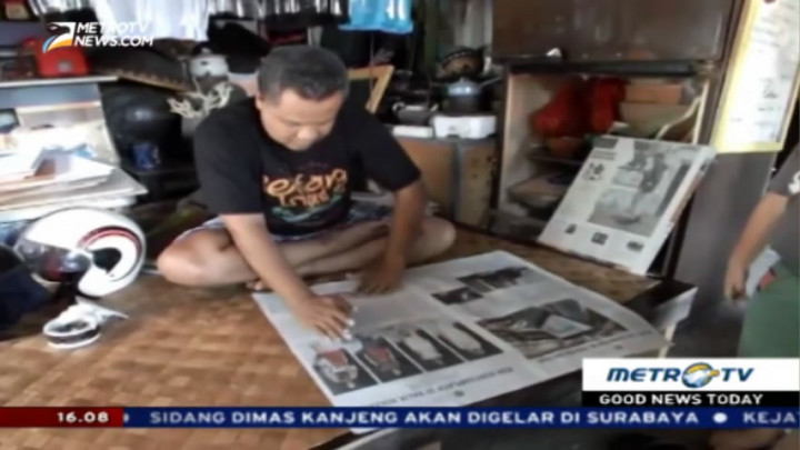 Seniman Asal Belitung Sulap Limbah Koran Jadi Lukisan