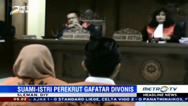 Pasangan Suami Istri Perekrut Gafatar Divonis