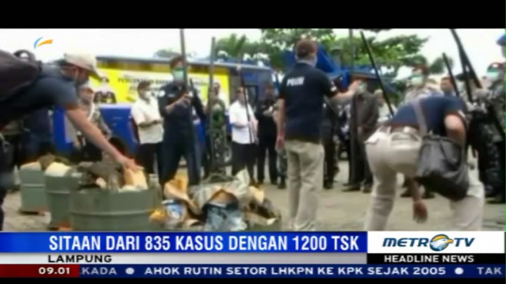 Polda Lampung Musnahkan 20 Kg Sabu