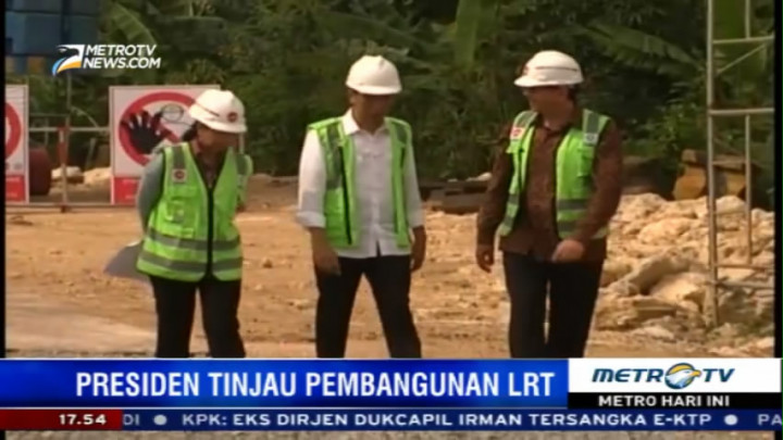 Ahok Dampingi Jokowi Tinjau Proyek LRT