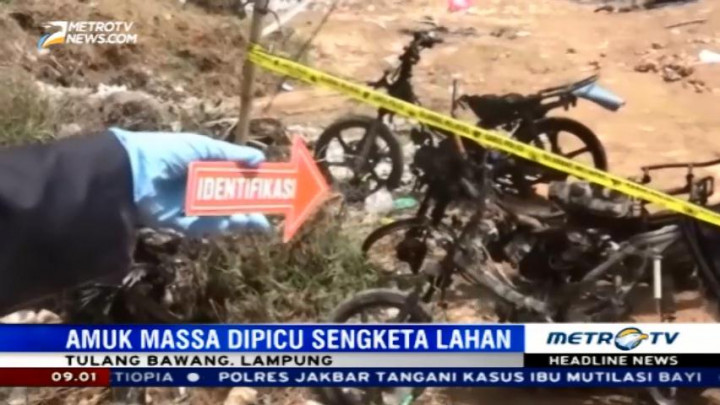 Olah TKP Bentrokan di Tulang Bawang, Polisi Sita Belasan Kendaraan