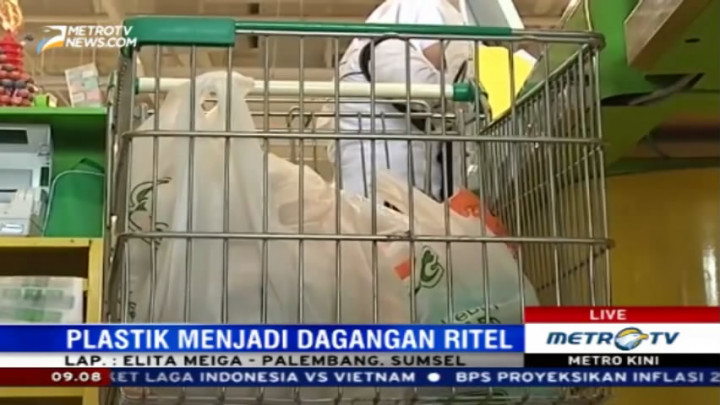Sejumlah Ritel di Palembang Masih Terapkan Kantong Plastik Berbayar