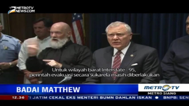 Badai Matthew, Warga Pesisir Tenggara Amerika Disarankan Mengungsi
