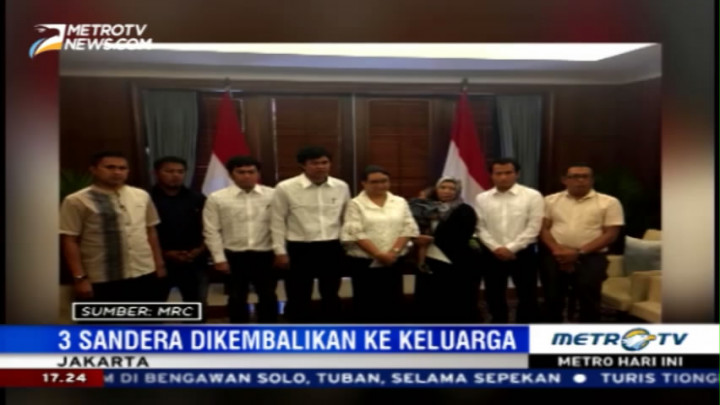 Tiga WNI yang Dibebaskan Abu Sayyaf Dikembalikan kepada Keluarga