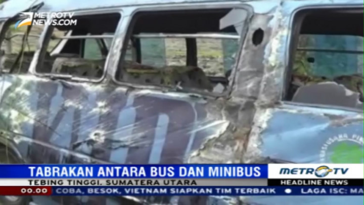 Tabrakan Bus dan Minibus di Tebing Tinggi Tewaskan Seorang Warga