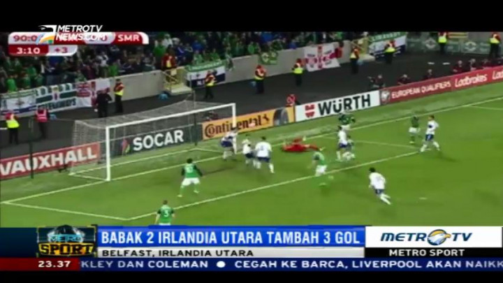 Irlandia Utara Taklukkan San Marino 4-0