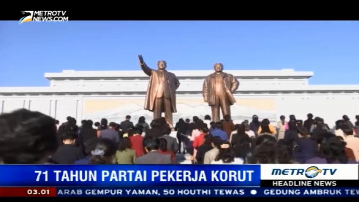 Ribuan Warga Korut Rayakan 71 Tahun Partai Pekerja